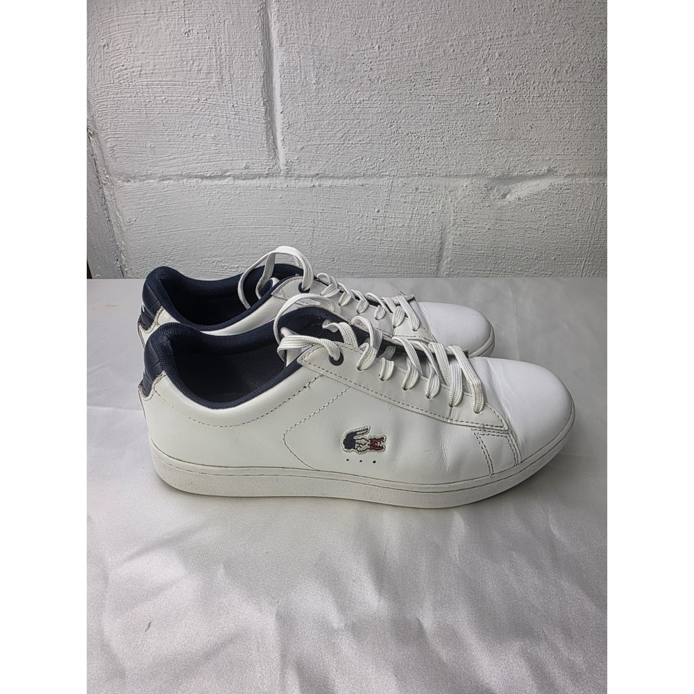 Lacoste Men's Carnaby Sneakers White Lace Up Casual‎ Size 8